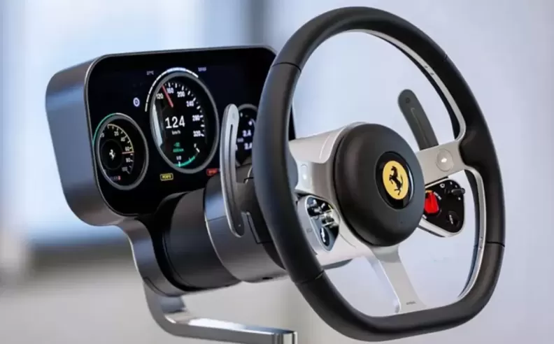 Ferrari Luce EV Interior Tech in Glass and Aluminum
