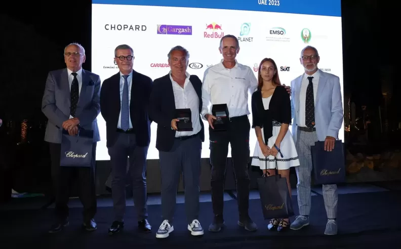 Rifai-Mozzi, Wetz-Drazdik, and Umberto Galloni on the podium