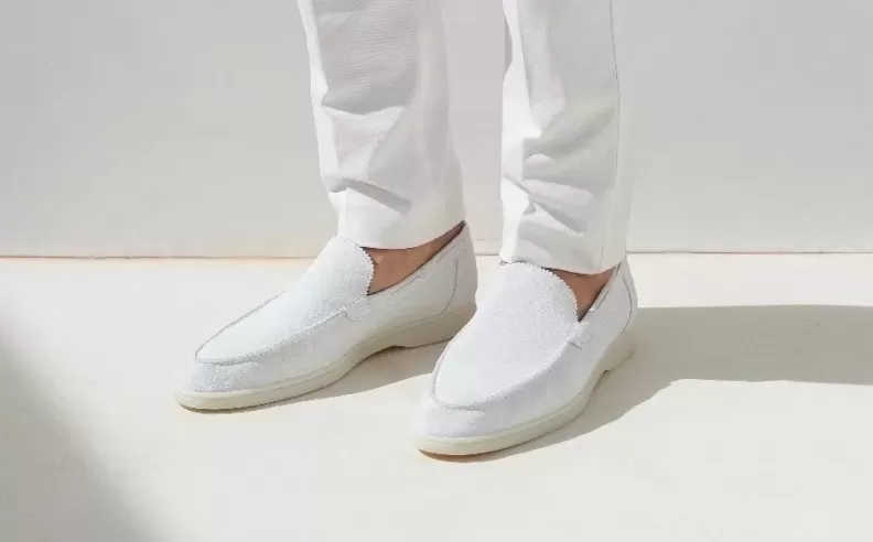 Best Luxury: Aurélien Softey Suede White Yacht Loafers