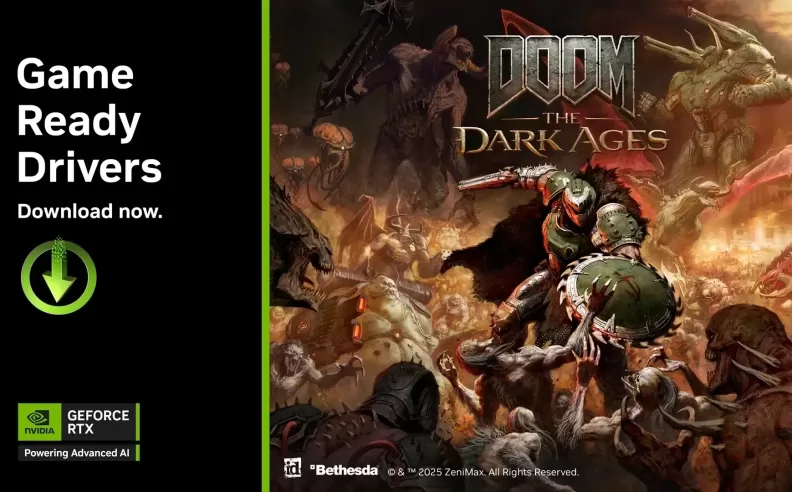 لعبة DOOM The Dark Ages تحصل على دعم DLSS 4 مع مزيد من الألعاب بتحديث Game Ready Driver