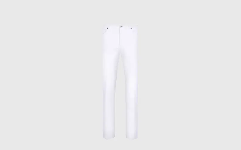 Cotton and Silk Five-Pocket Pant