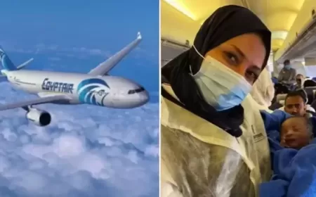 ولادة بين السحاب: قصة لمولود محظوظ على متن طائرة مصر للطيران