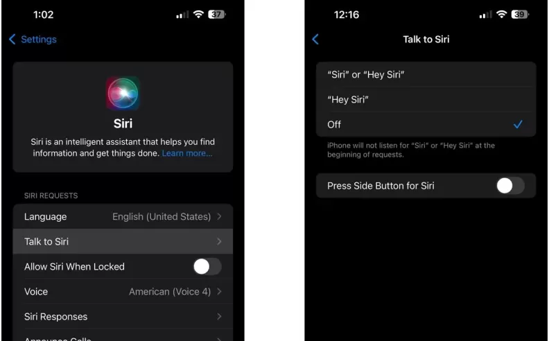 Disabling Siri for a Quieter Experience