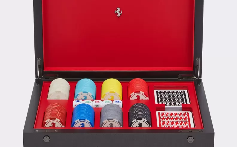 Ferrari Poker Set with Wood and Carbon Fiber Accents