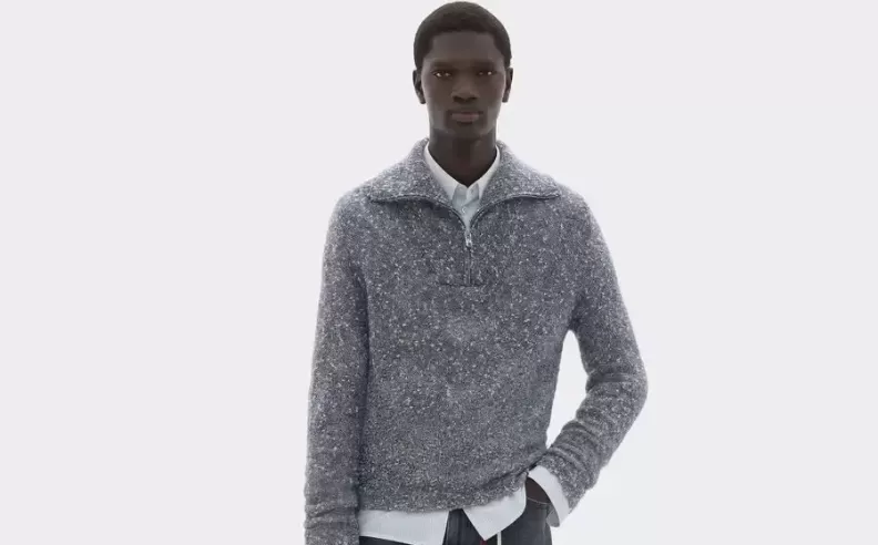 سويتر من الكشمير والحرير بنصف سحاب