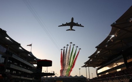 Etihad Airways flypast starts the Abu Dhabi Grand Prix