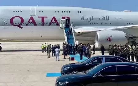A Palace in the Sky Shifts the Ground Arrival of the Qatari Amirs Jet in Mallorca